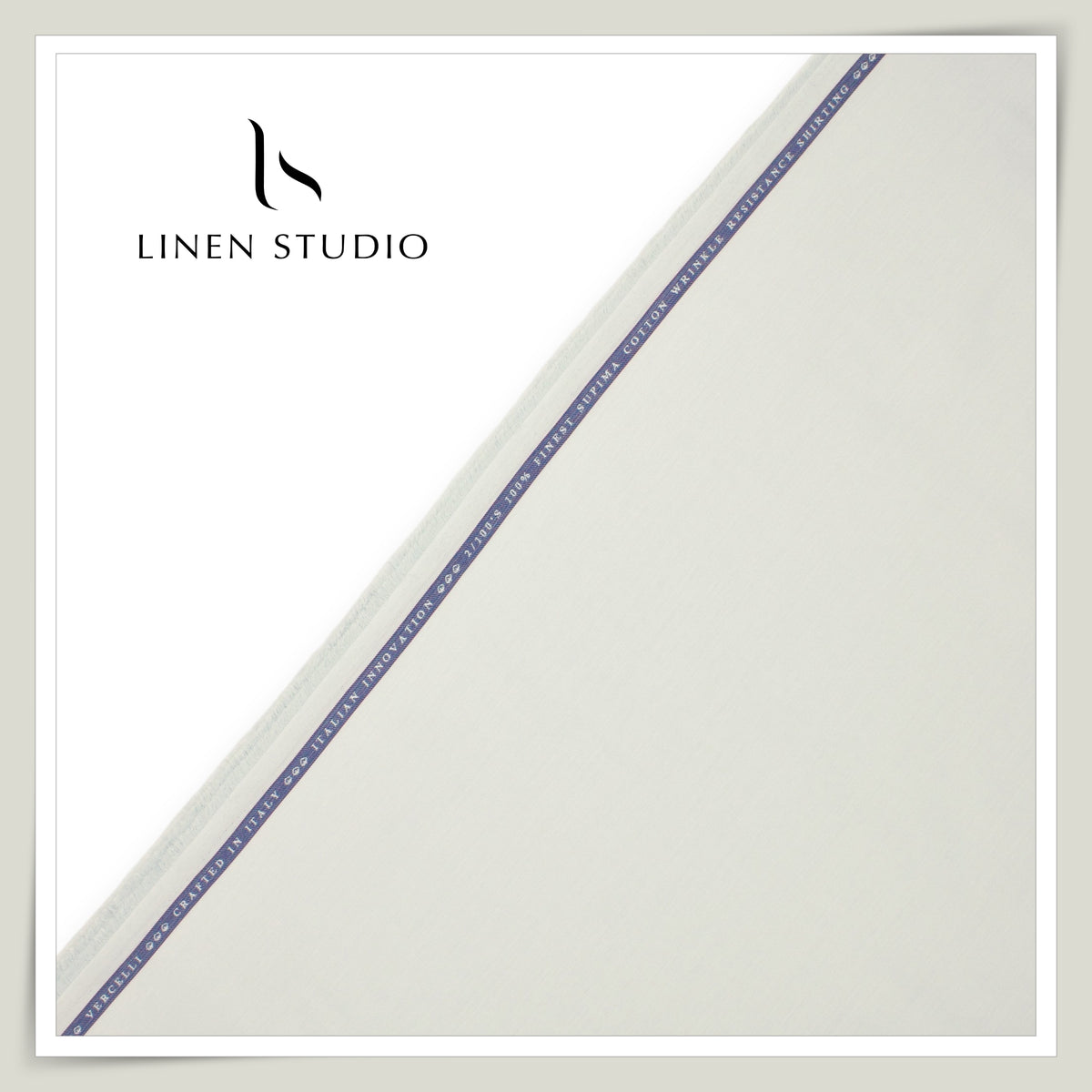 1.40 MTR SHIRTING - 2/100'S FINEST SUPIMA COTTON PLAIN BY VERCELLI EB 110 (FLAT RATE)