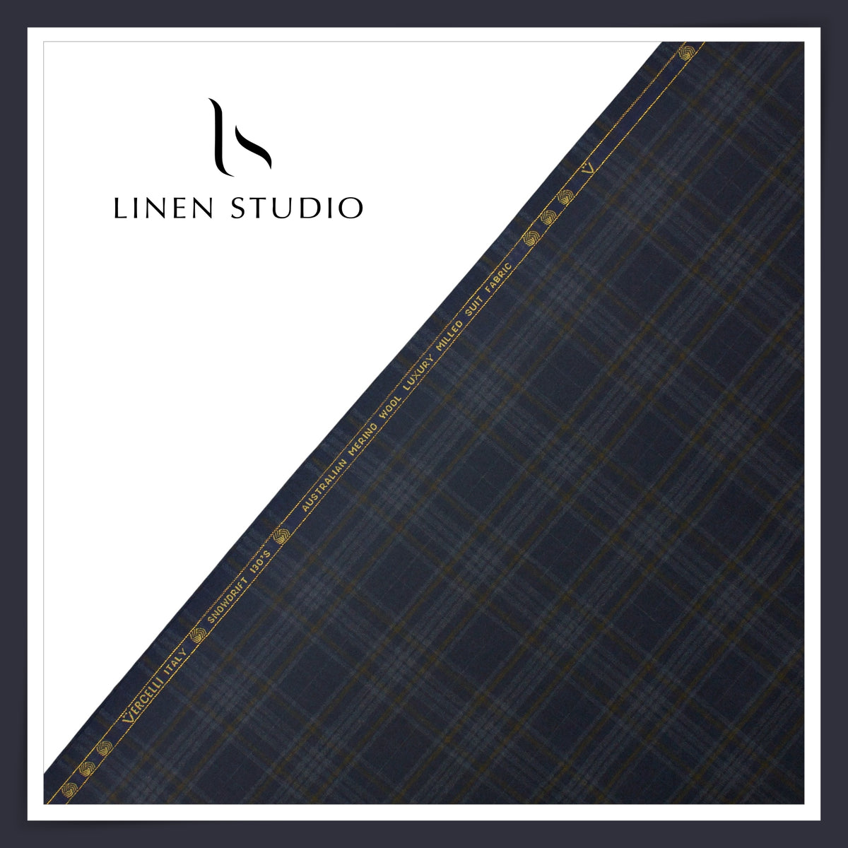 1.00 MTR SUITING - SNOWDRIFT 130'S AUSTRALIAN MERINO MILLED WOOL CHECKS BY VERCELLI EB 108 (FLAT RATE)