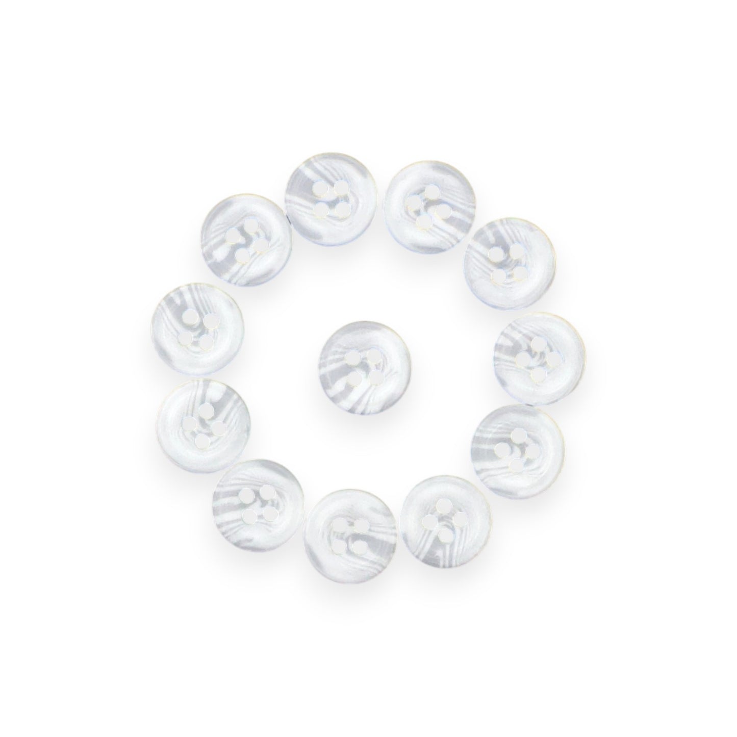 Round Rim 4 Hole White Dual Colour Fancy Shirt Buttons