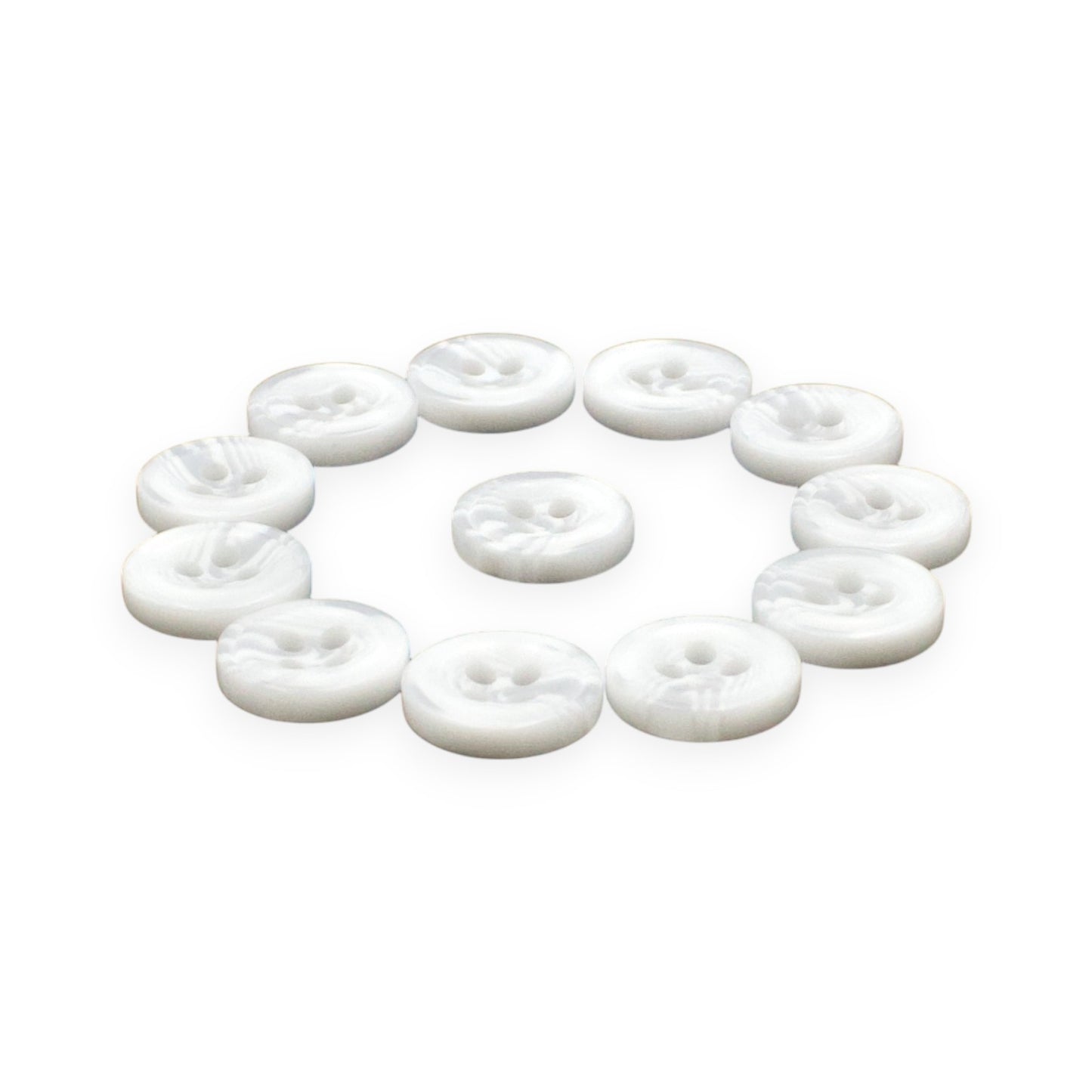 Round Rim 4 Hole White Dual Colour Fancy Shirt Buttons