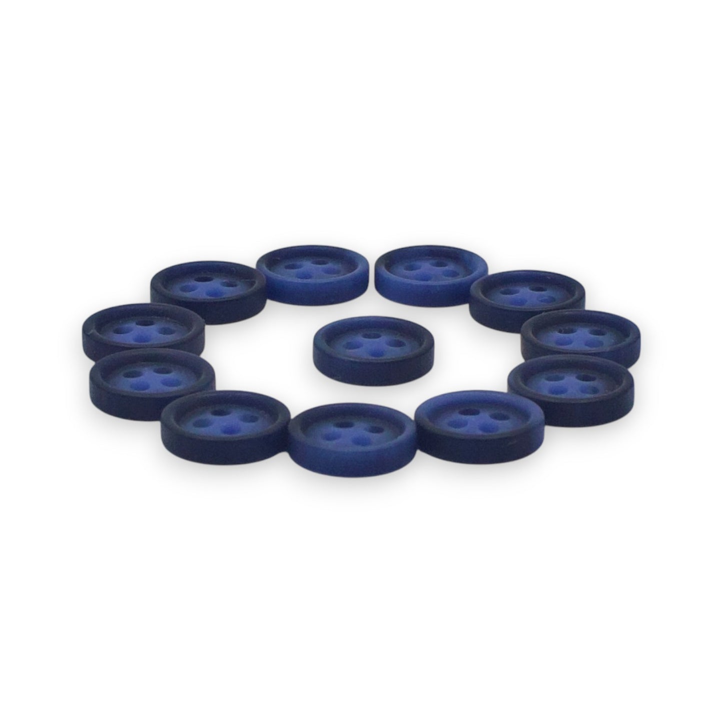 Round Rim 4 Hole Blue Dual Colour Fancy Shirt Buttons