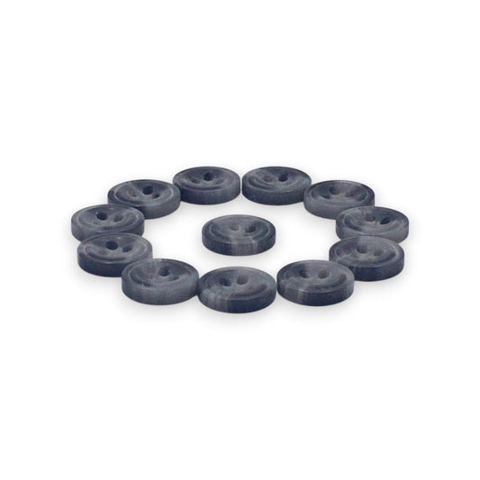 Round Rim 4 Hole Grey Dual Colour Fancy Shirt Buttons