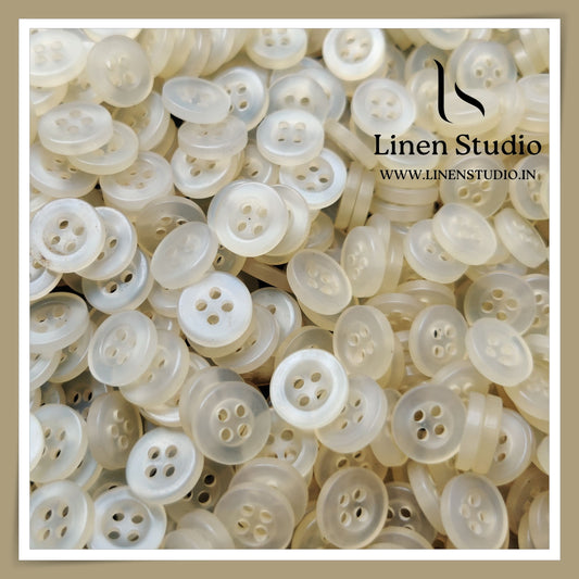 Round Rim 4 Hole Single Tone Shirt Buttons - 18L(2)