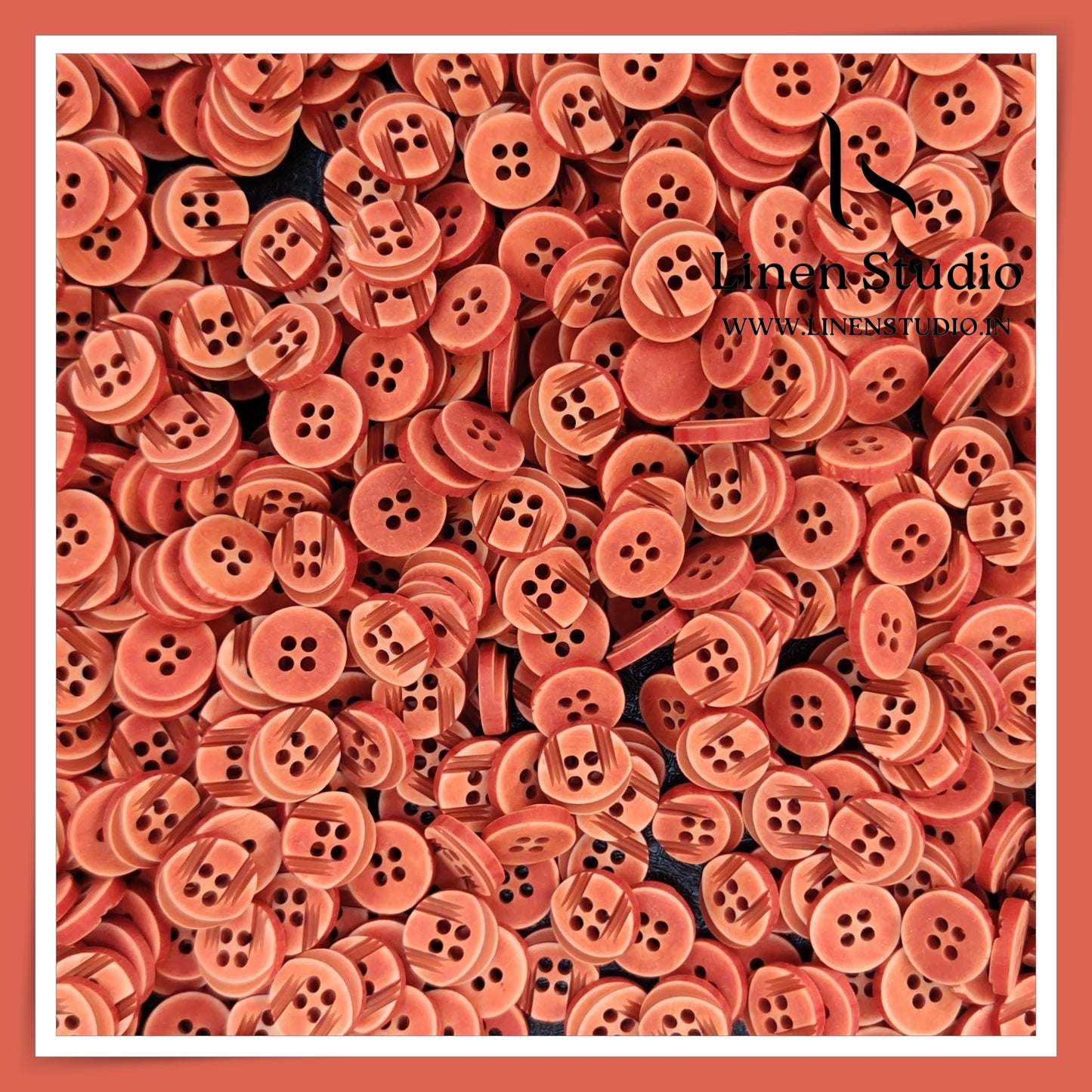 Round Rim 4 Hole Wood Imitation Shirt Buttons - 18L - IMG 1