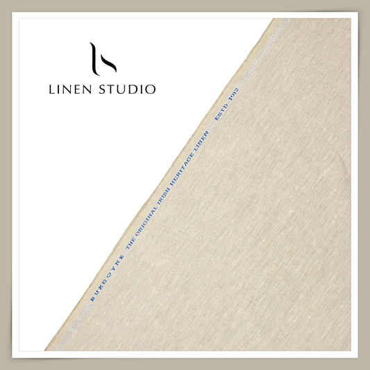 80 CM SUITING - 40 LEA PURE LINEN BY BURGOYNE - OATMEAL (FLAT RATE)