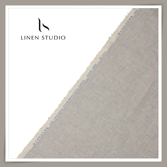 70 CMS SHIRTING - PURE LINEN 80 LEA SUBTLE CHECKS BY BURGOYNE EB 101 (FLAT RATE)