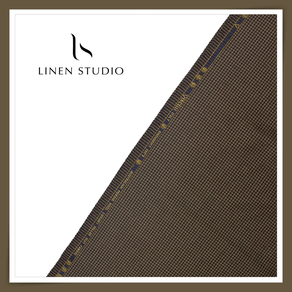 1.10 MTR SUITING - SNOWDRIFT 130'S AUSTRALIAN MERINO WOOL HOUNDSTOOTH CHEKCS BY VERCELLI EB 101 (FLAT RATE)