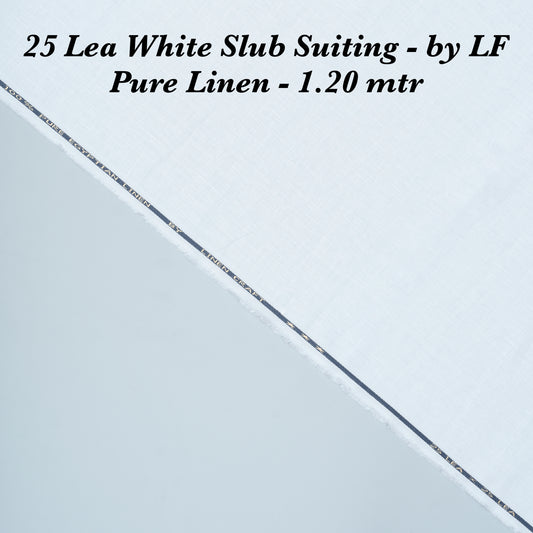 1.20 Mtr Slub White Linen Suiting - END BIT (15%)