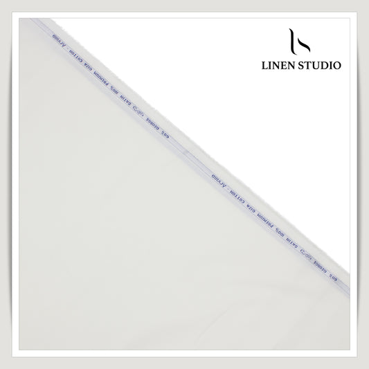 Arvind Cream 60's Satin - 100% Premium Cotton Shirting - Linen Studio