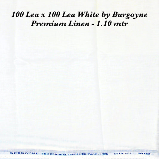 1.10 mtr 100 Lea White Fabric - END BIT (50%)