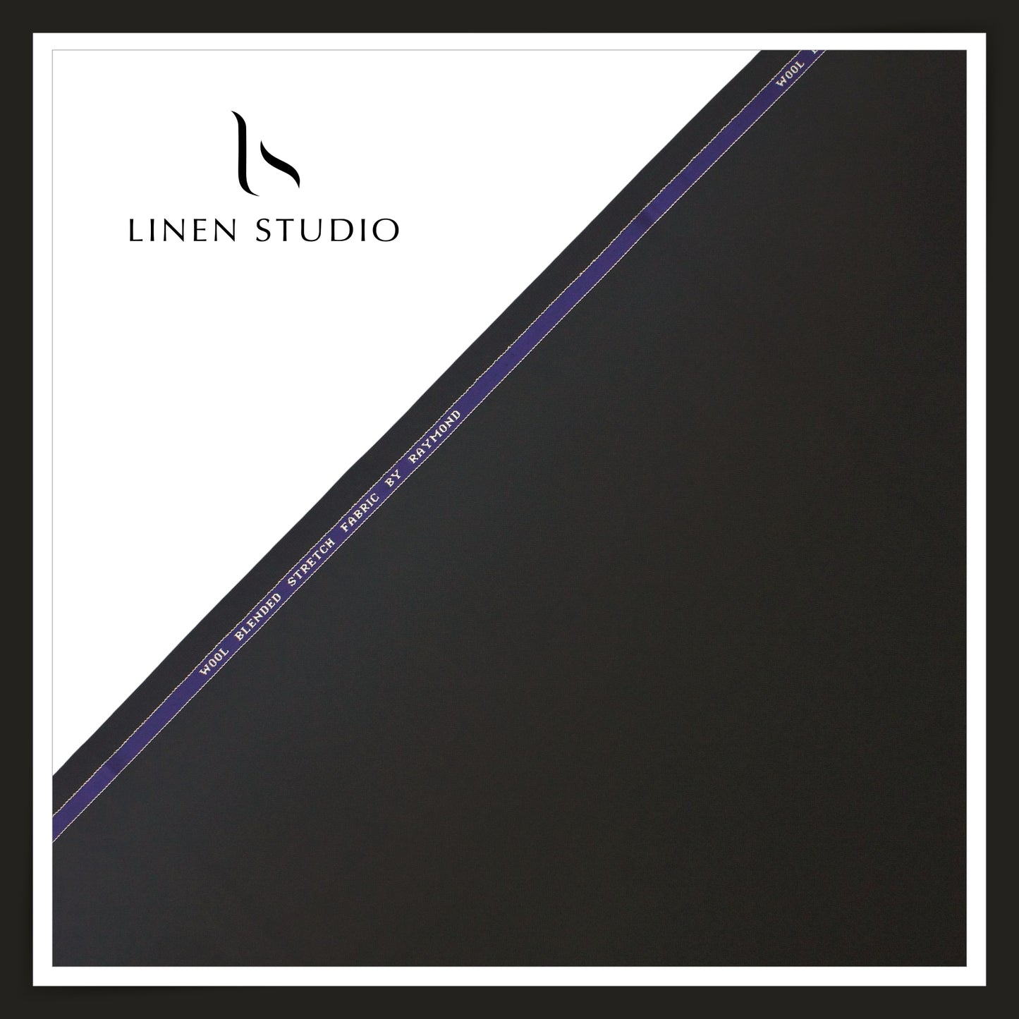 80 CM SUITING - WOOL BLENDED STRETCH BY RAYMOND - BLACK (FLAT RATE)