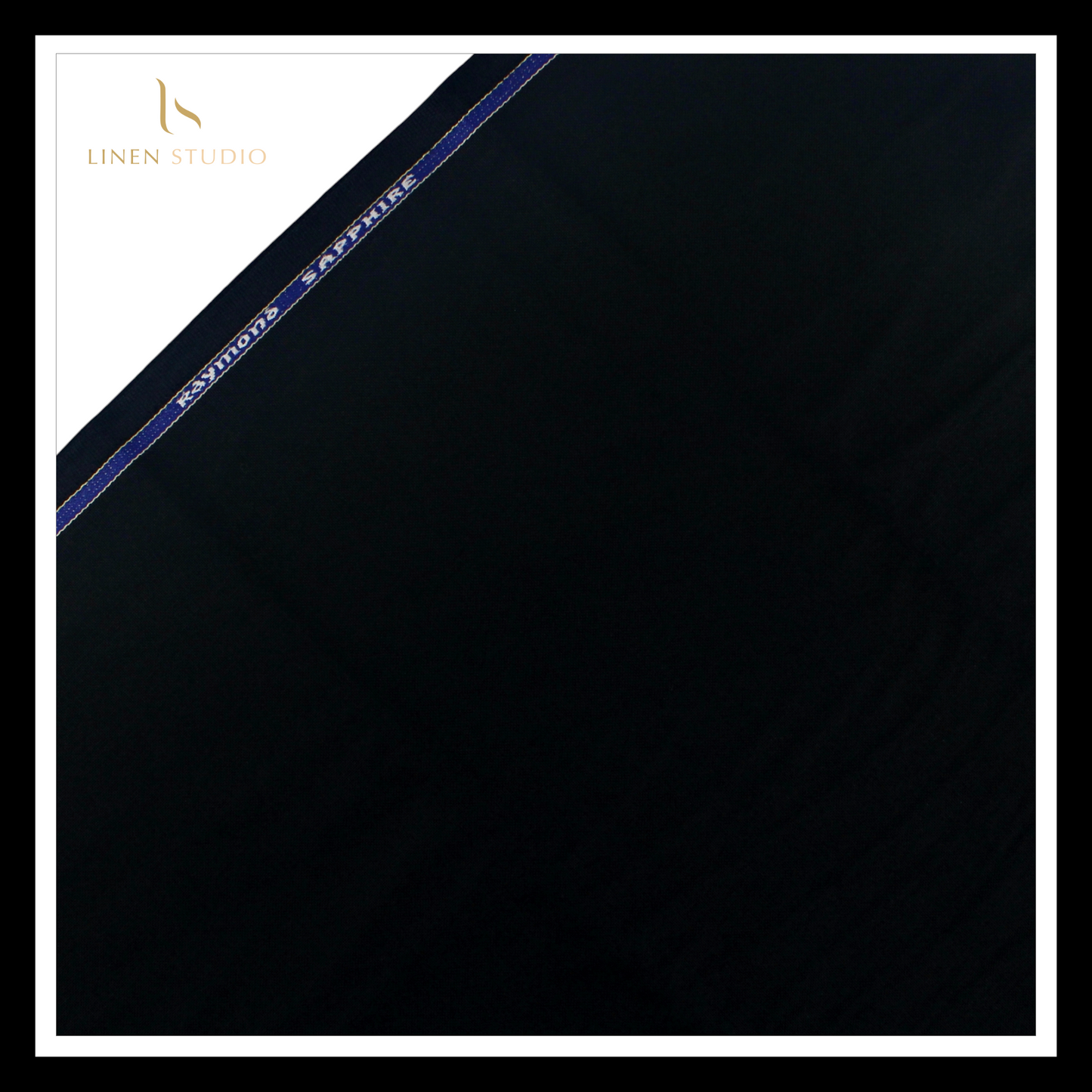 60 CM SUITING - SAPPHIRE BY RAYMONDS JET BLACK  (FLAT RATE)