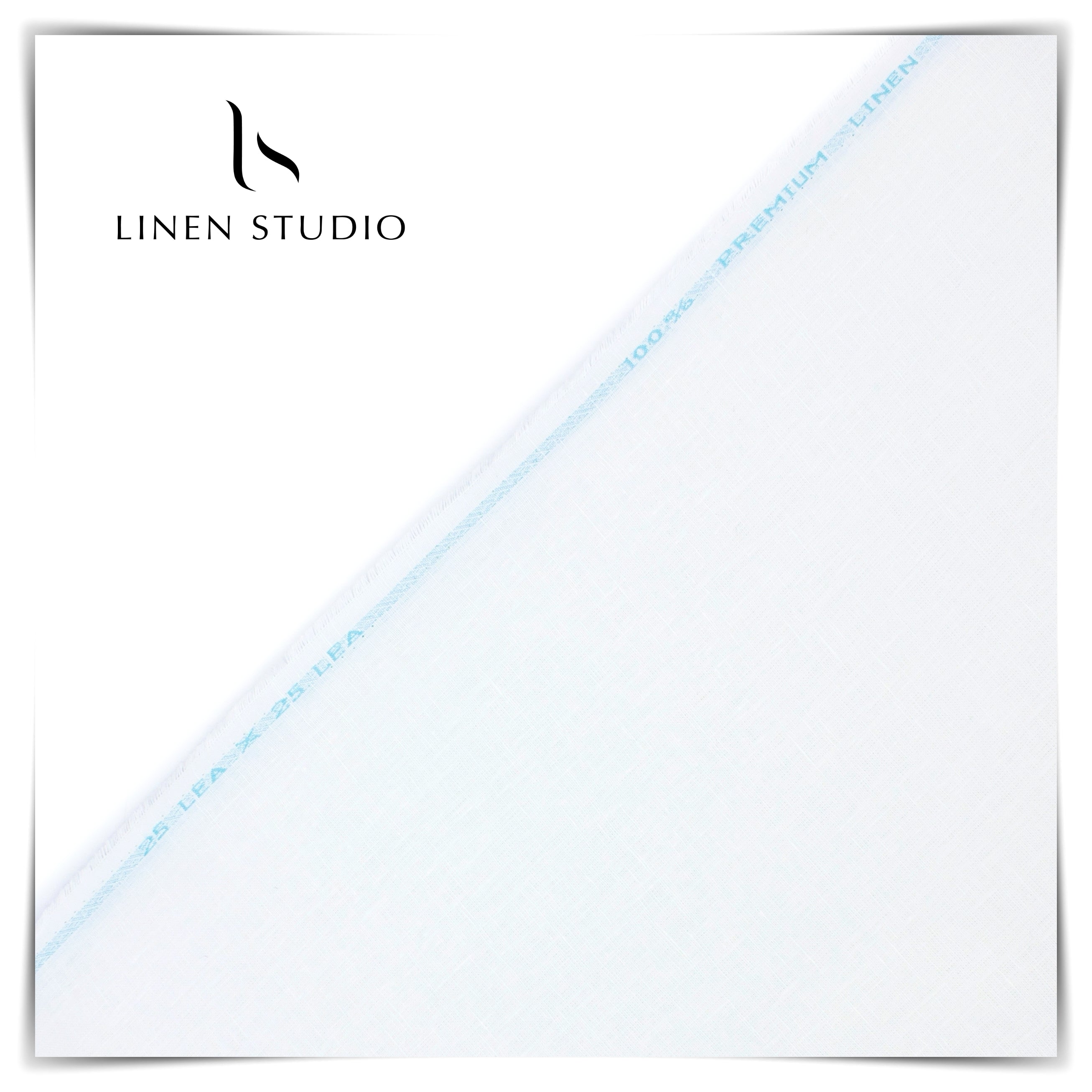 1.10 MTR SUITING - 25 LEA LINEN BY LINEN FIESTA - BRIGHT WHITE (FLAT R ...
