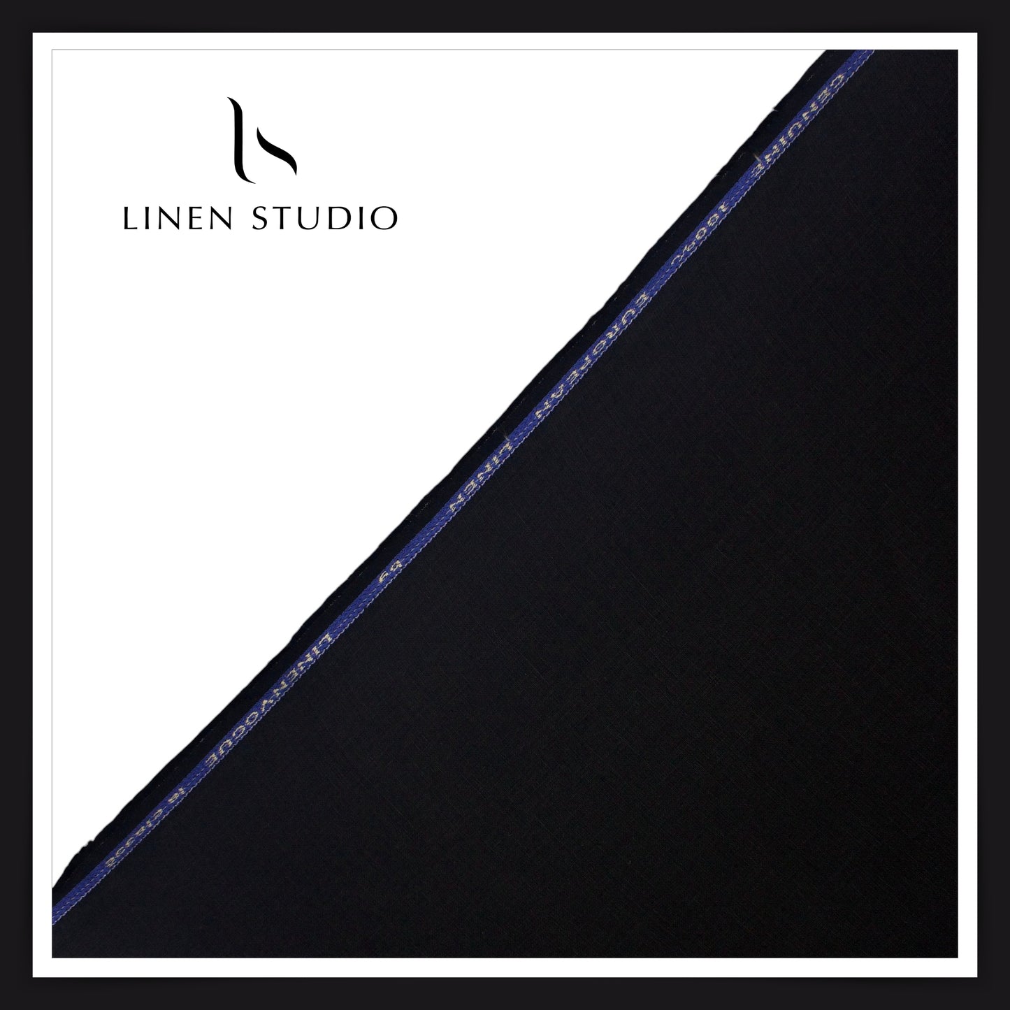 1.00 MTR SUITING END BIT - LINEN BY LINEN VOGUE - JET BLACK (FLAT RATE)