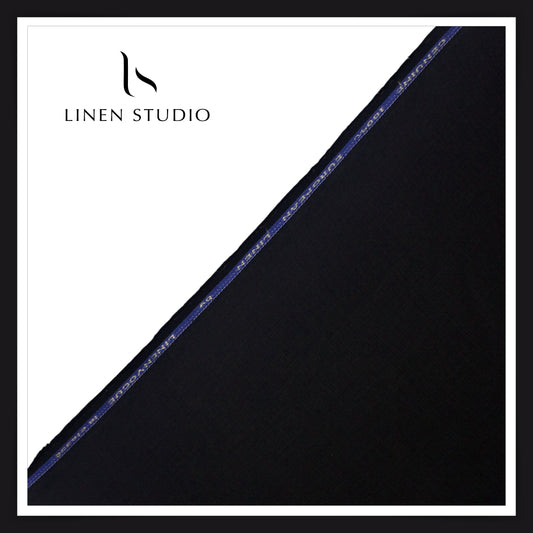 1.00 MTR SUITING END BIT - LINEN BY LINEN VOGUE - JET BLACK (FLAT RATE)
