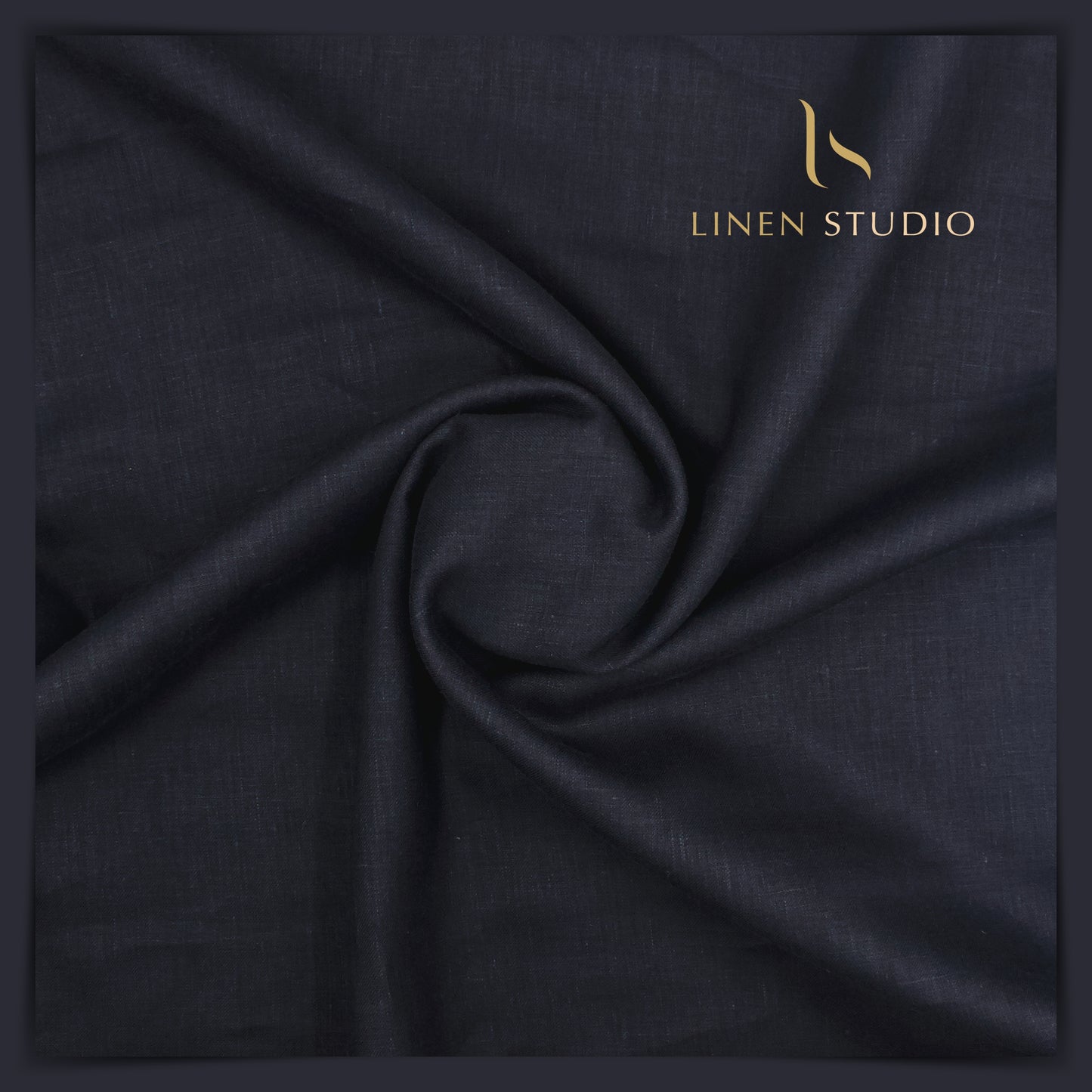Pure European Linen 40 Lea x 40 Lea - Deep Navy Blue - Linen Studio