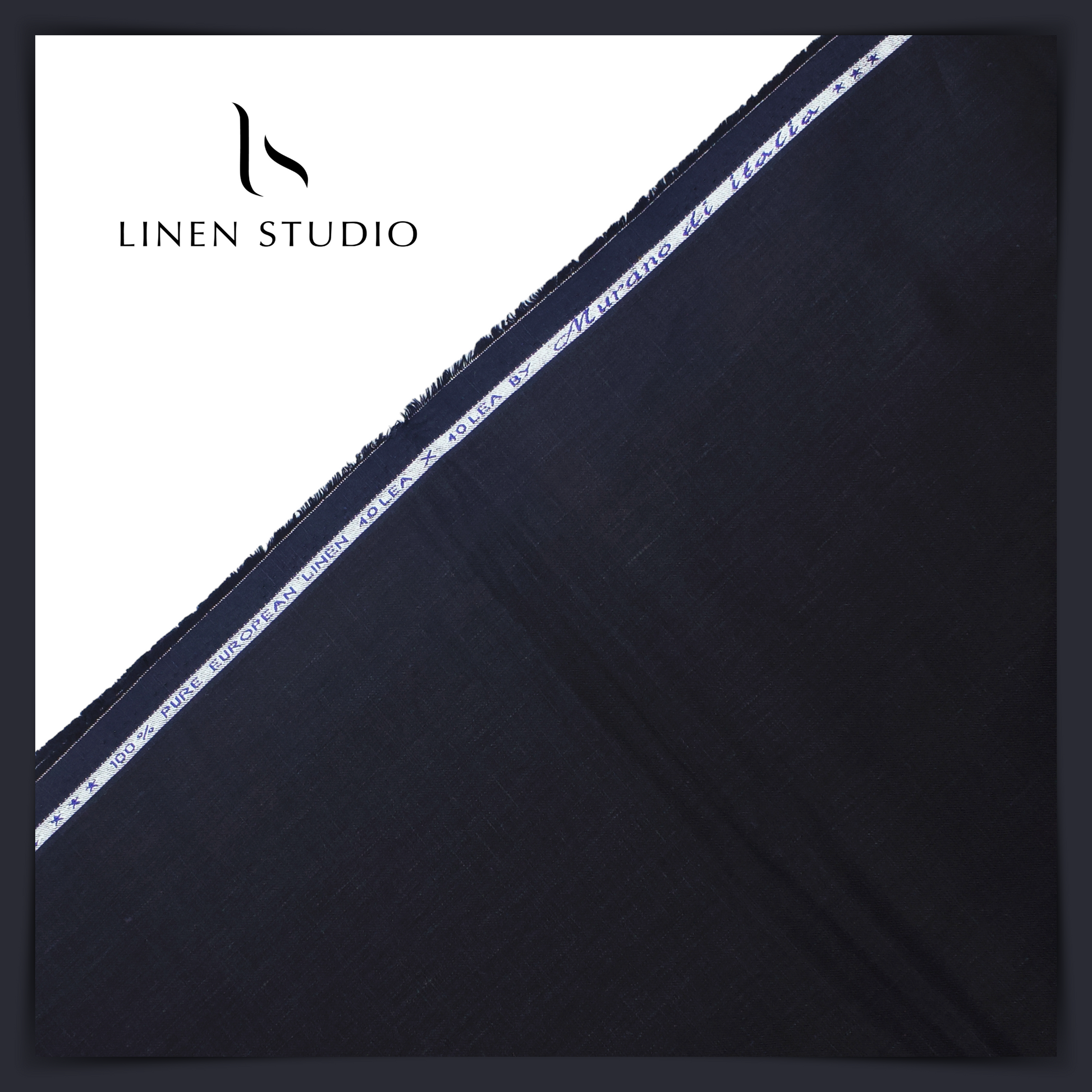 Pure European Linen 40 Lea x 40 Lea - Deep Navy Blue - Linen Studio