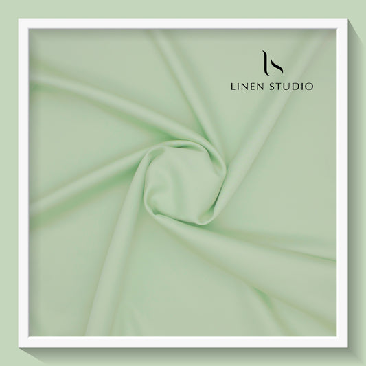 Luthai 100% Cotton Luxesatin Shirting  - Green - Linen Studio