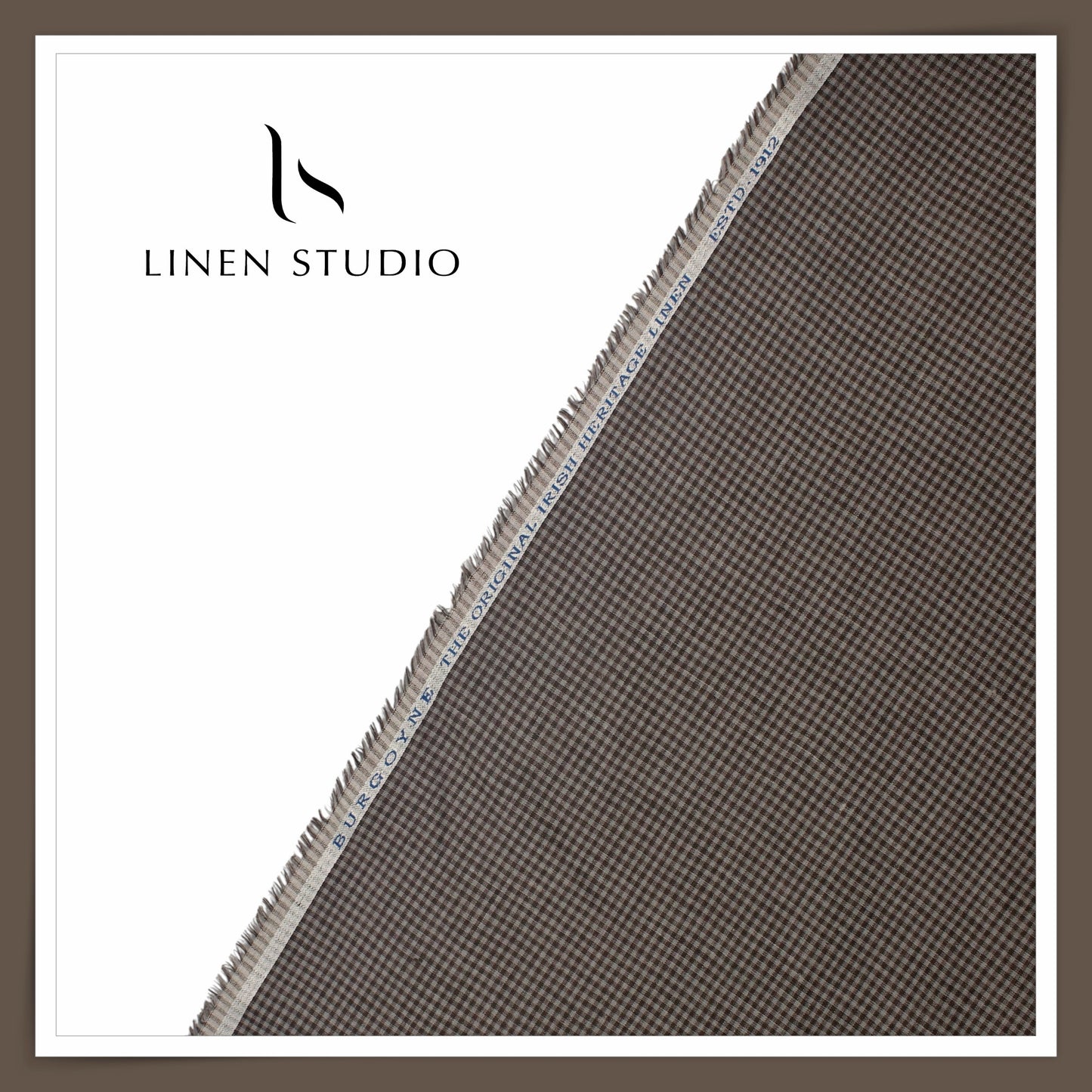80 CMS SHIRTING - PURE LINEN 60 LEA SMALL CHECKS BY BURGOYNE 104 (FLAT RATE)