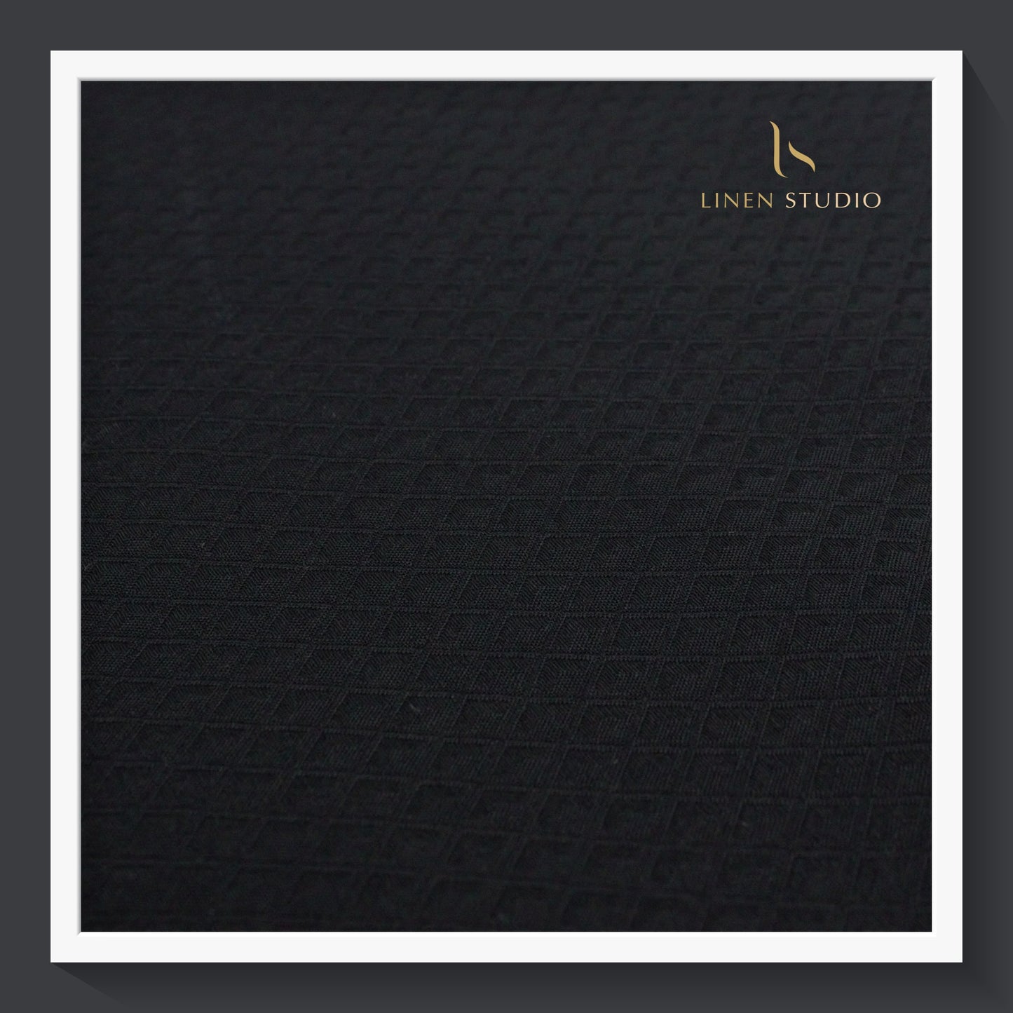 Luthai Diamond Textured Supima Cotton - Jet Black (Zoom in) (Fastest Selling)
