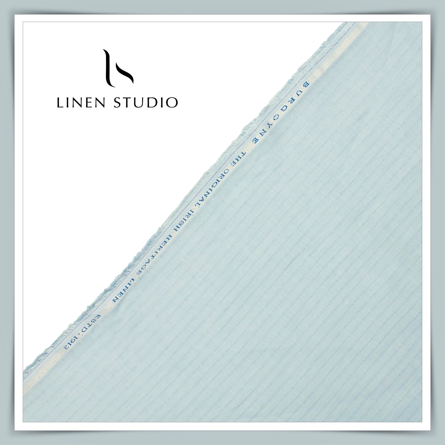 1.10 MTR SHIRTING - PURE LINEN 70 LEA SMALL SELF STRIPES BY BURGOYNE EB 105 (FLAT RATE)