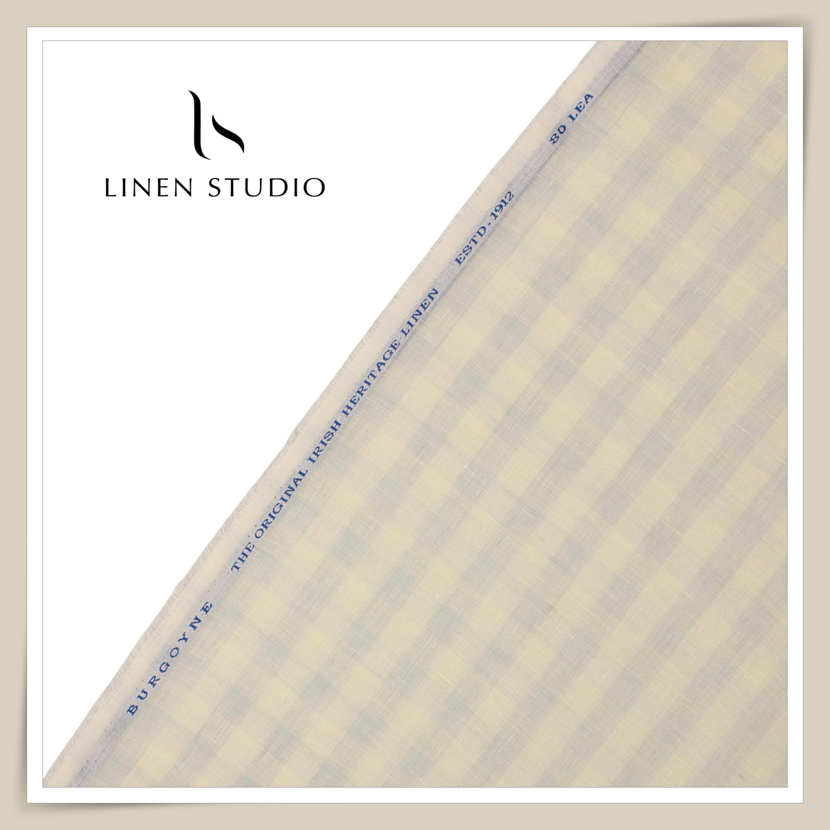 1.30 MTR SHIRTING - 80 LEA PURE LINEN CHECKS BY BURGOYNE EB 105 (FLAT RATE)