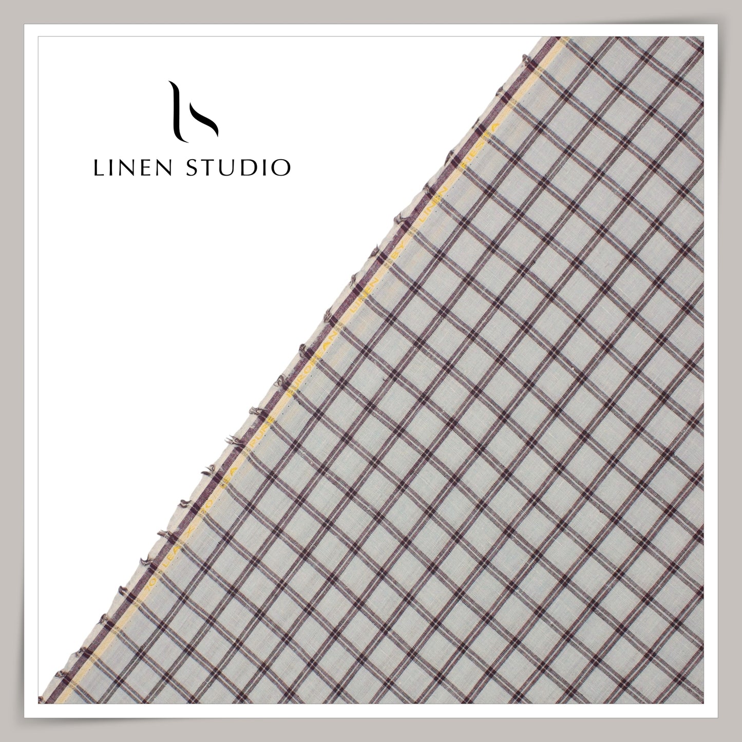 1.20 MTR SHIRTING - 70 LEA PURE LINEN CHECKS BY LINEN FIESTA EB 105 (FLAT RATE)