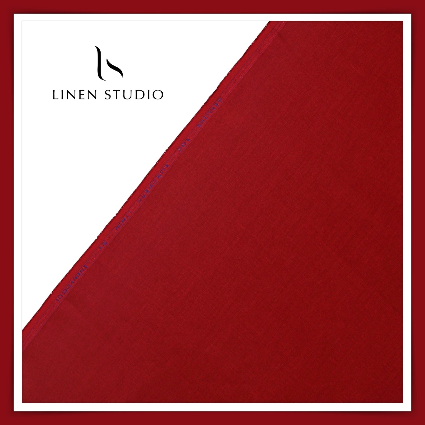 1.10 MTR SUITING -  PURE LINEN BY LINEN VOGUE - RED (FLAT RATE)