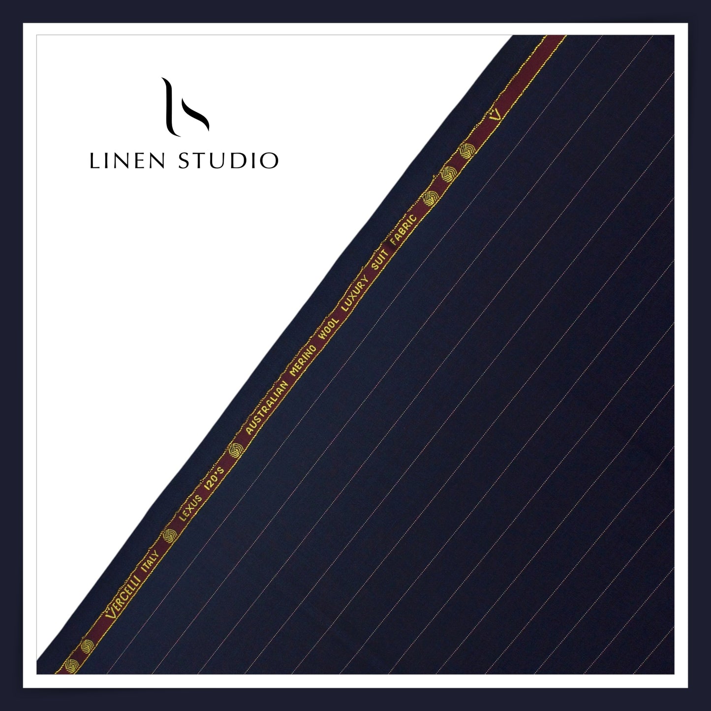 50 CM SUITING - LUXUS 120'S AUSTRALIAN MERINO WOOL STRIPES BY VERCELI EB 105 (FLAT RATE)