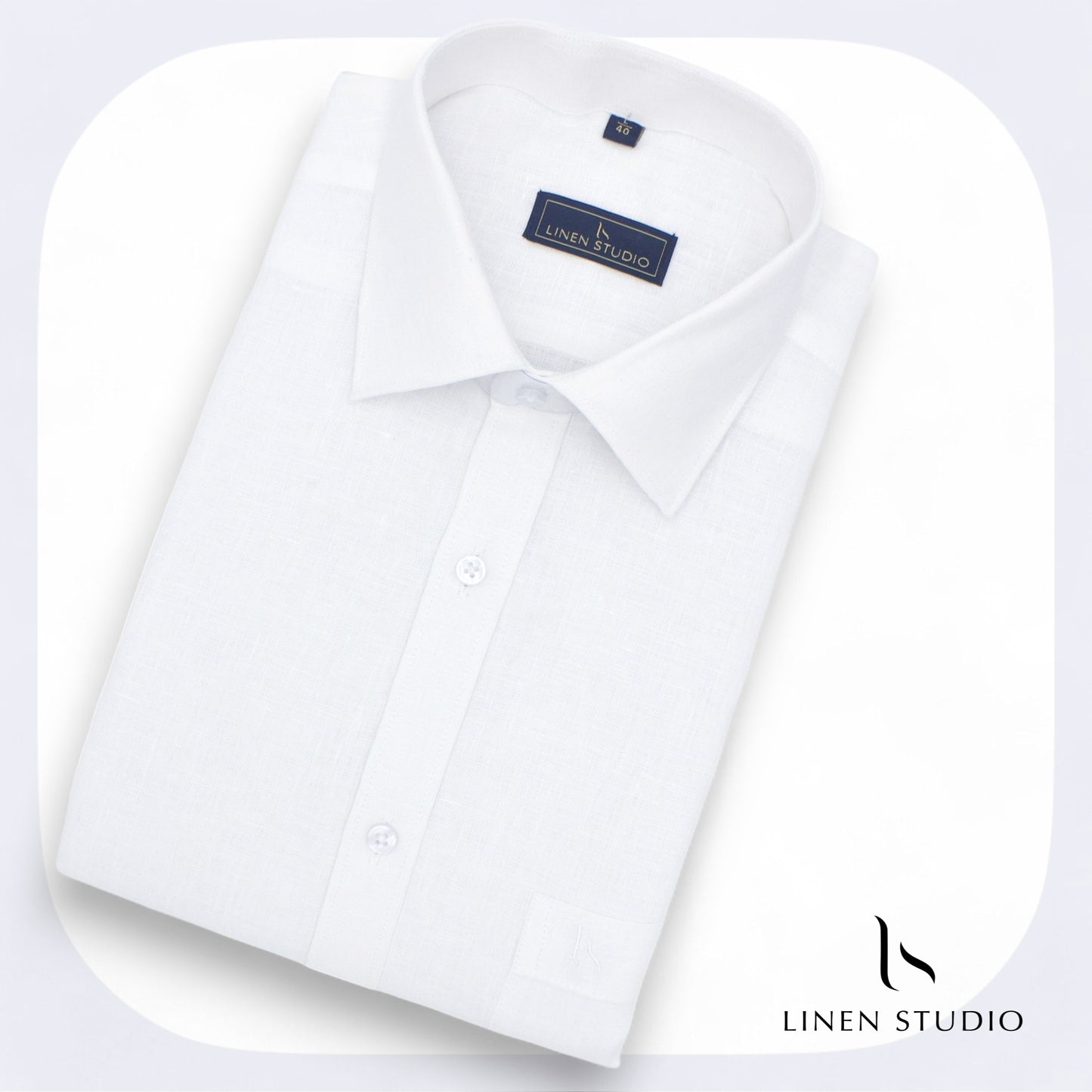 60 Lea White Readymade Pure Linen Shirt - Linen Studio