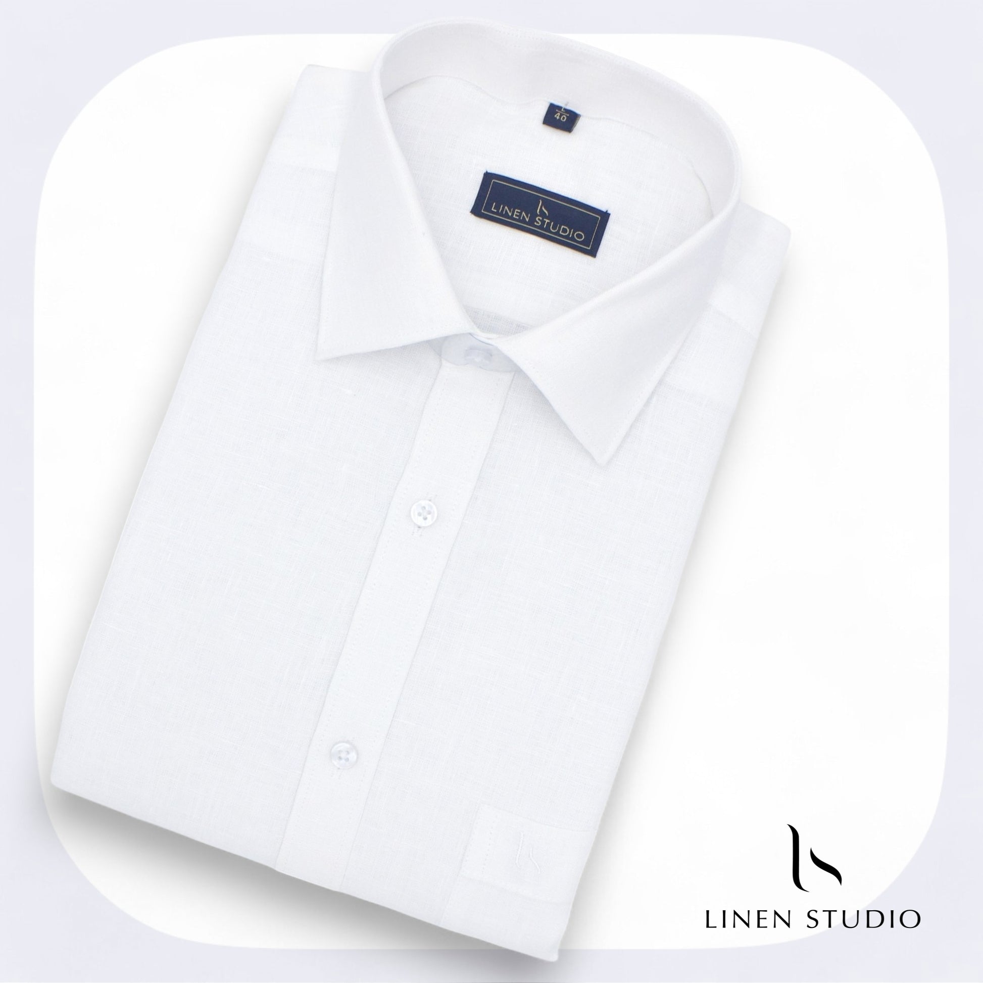 60 Lea White Readymade Pure Linen Shirt - Linen Studio