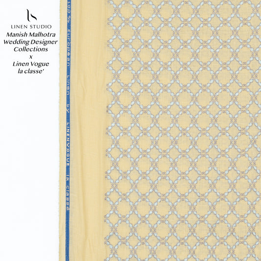 Manish Malhotra Heavy Embroidery Collection - Parmesean Yellow (Zoom In)