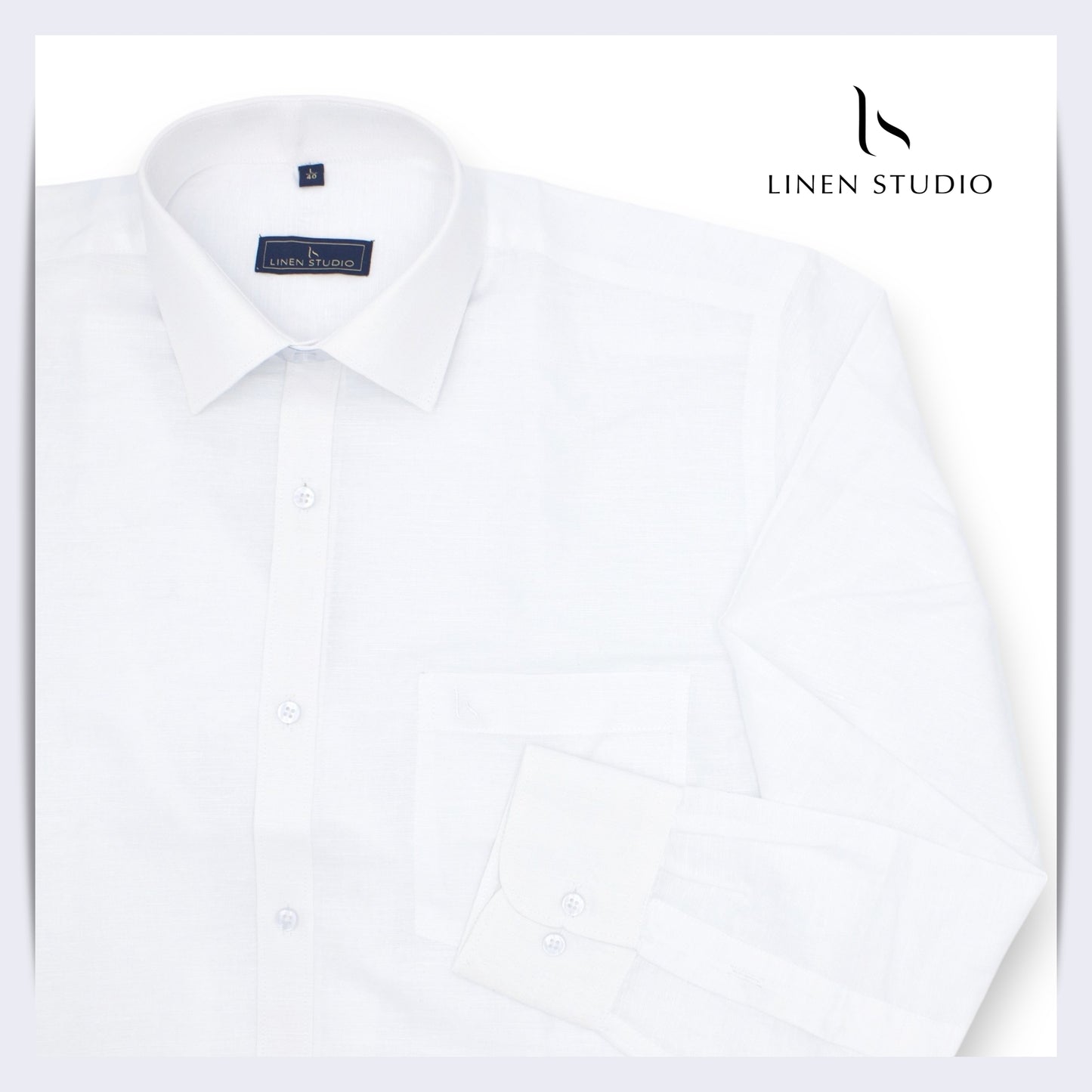 65/35 White Linen Cotton White Readymade Shirt - Linen Studio