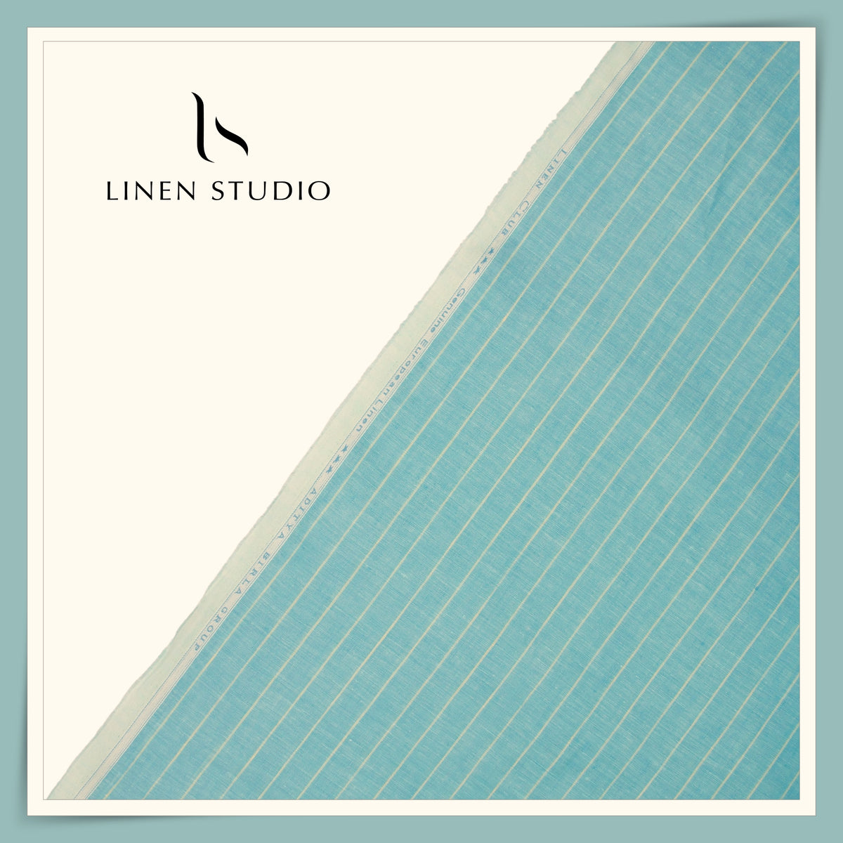 1.20 MTR SHIRTING - 60 LEA PURE LINEN STRIPES BY LINEN CLUB EB 106 (FLAT RATE)