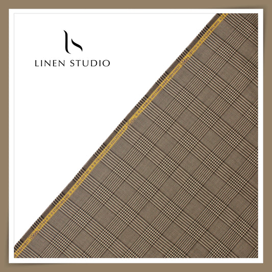 1.30 MTR SHIRTING - 100% SUPIMA COTTON CHECKS BY LUTHAI (FLAT RATE)