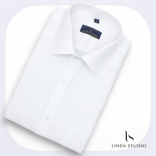 70 Lea White Readymade Pure Linen Shirt - Linen Studio