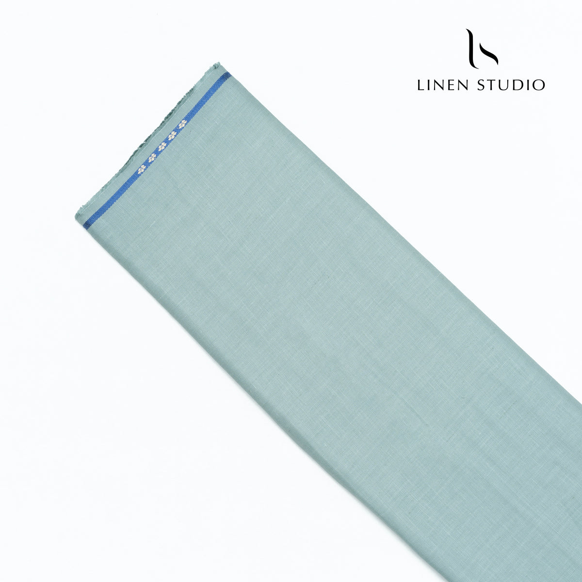 Multong Linen Premium Pure Linen Suiting by Linen Vogue - Turquoise (Last Few Mtrs ...