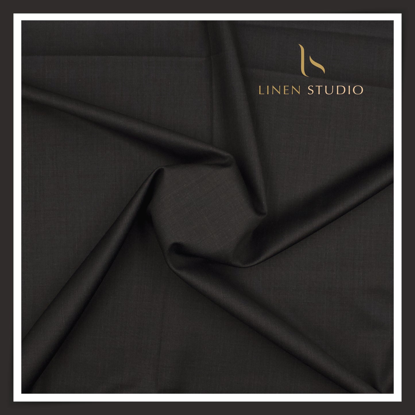 90 CM SUITING - SUPER 120'S WOOL STRETCH BY D&J - DARKEST GREY (FLAT RATE)