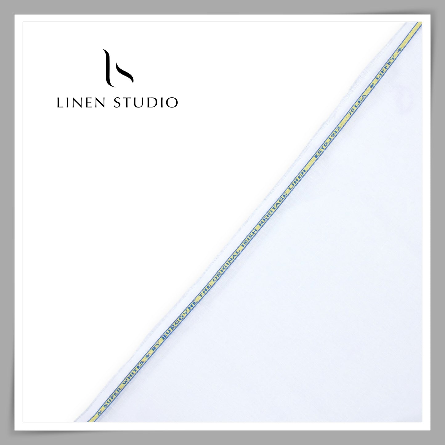 80 CMS SHIRTING - PURE LINEN 80LEA X 70LEA SUPER WHITE BY BURGOYNE 108 (FLAT RATE)