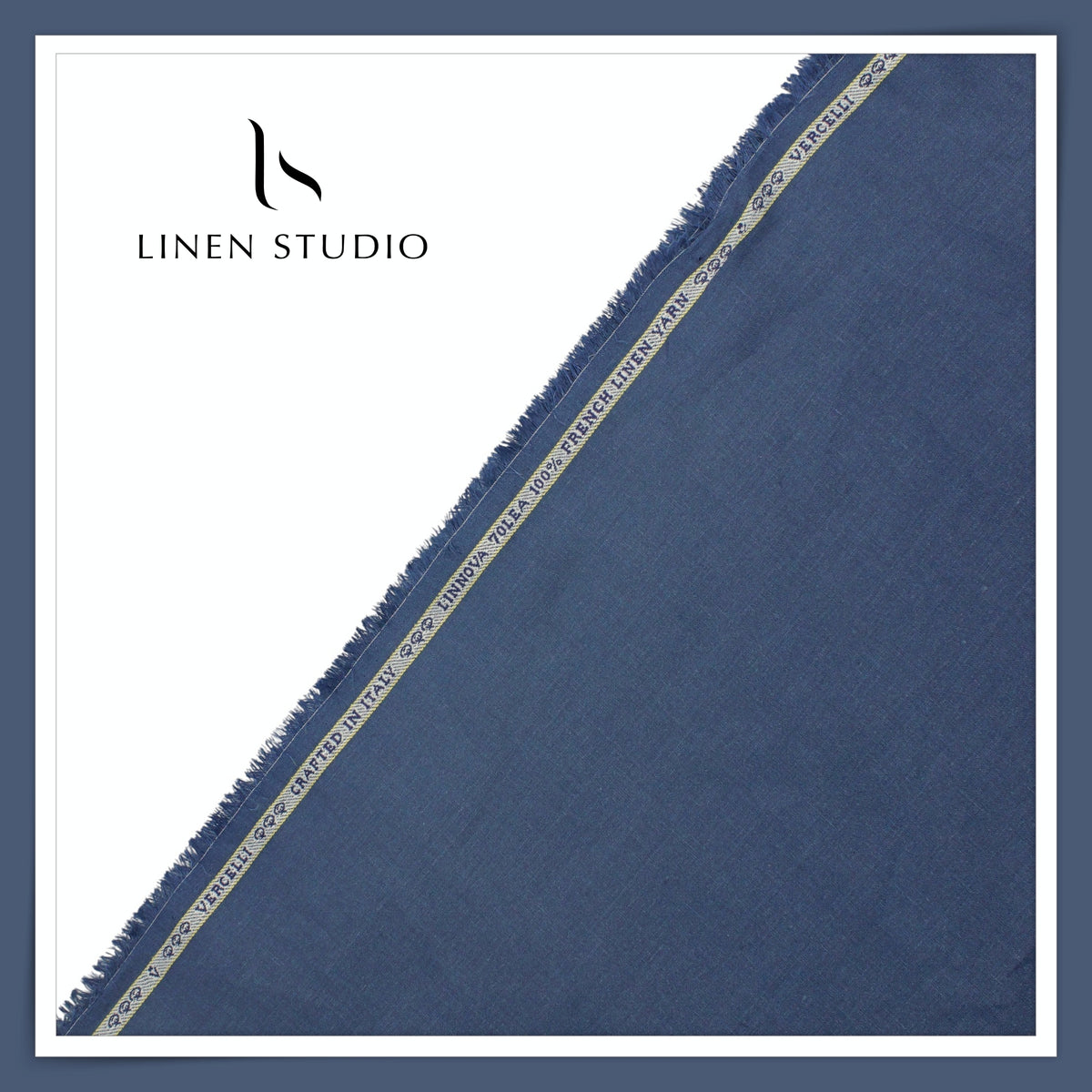 1.30 MTR SHIRTING - 70 LEA FRENCH LINEN PLAIN BY VERCELLI EB 108 (FLAT RATE)