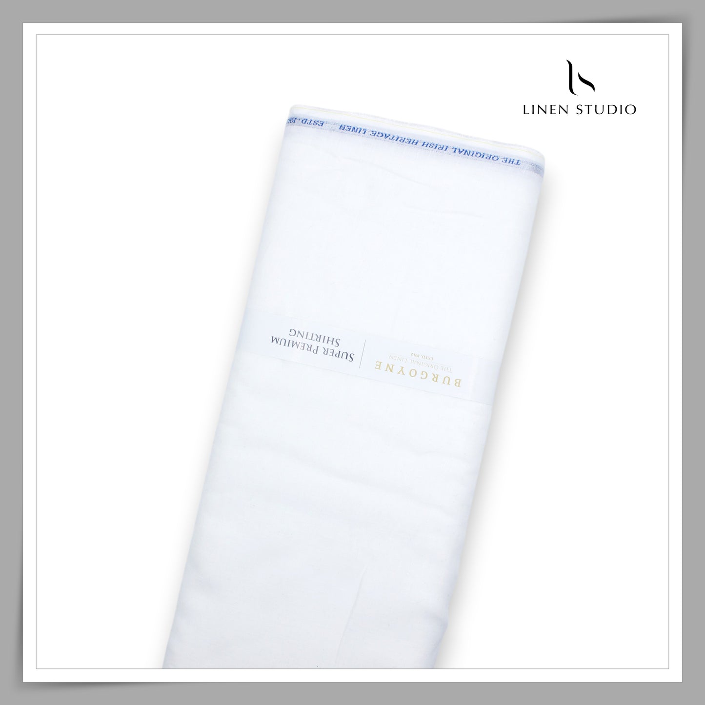 150 Lea x 150 Lea White Plain Shirting by Burgoyne Ireland - Zeus (Highest Quality) (NEW)