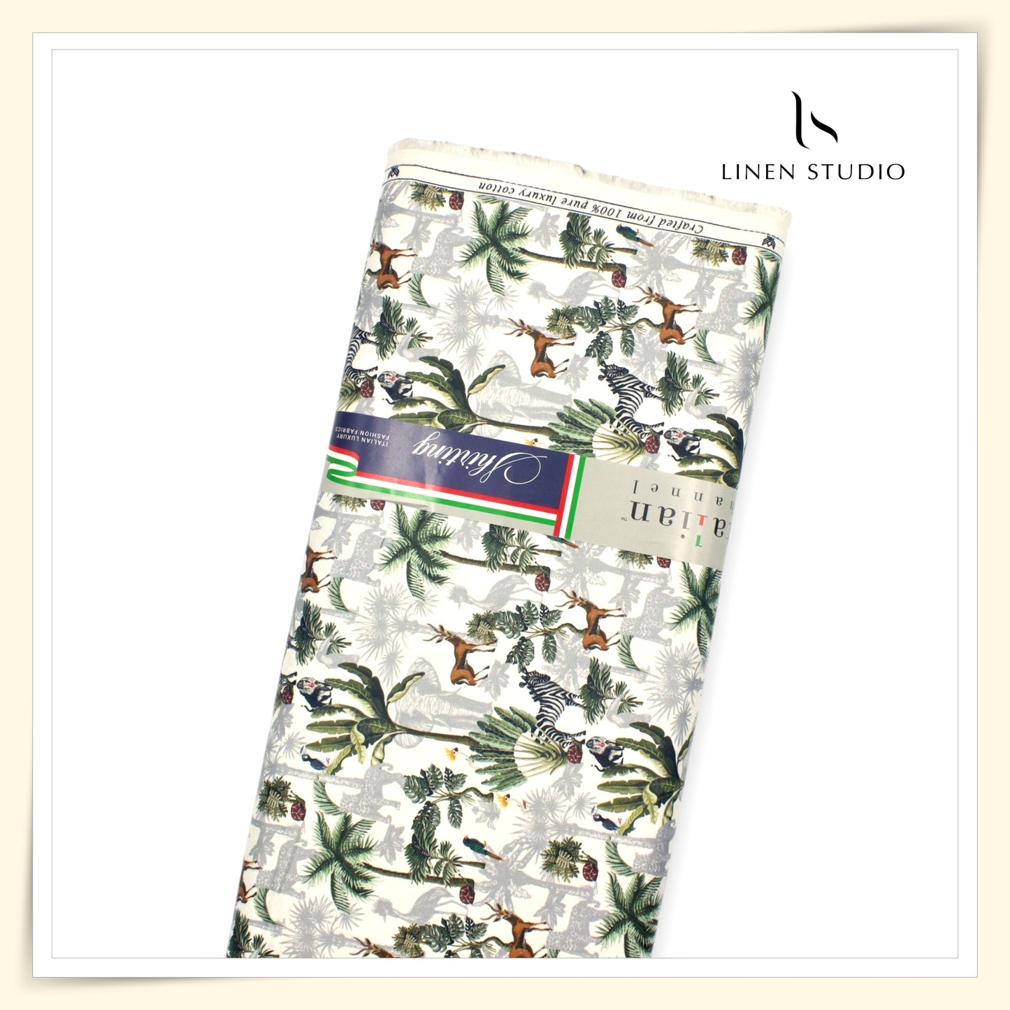 100% Luxury Cotton Digital Printed Shirting by Italian Channel - Jungle Book 1 (NEW)