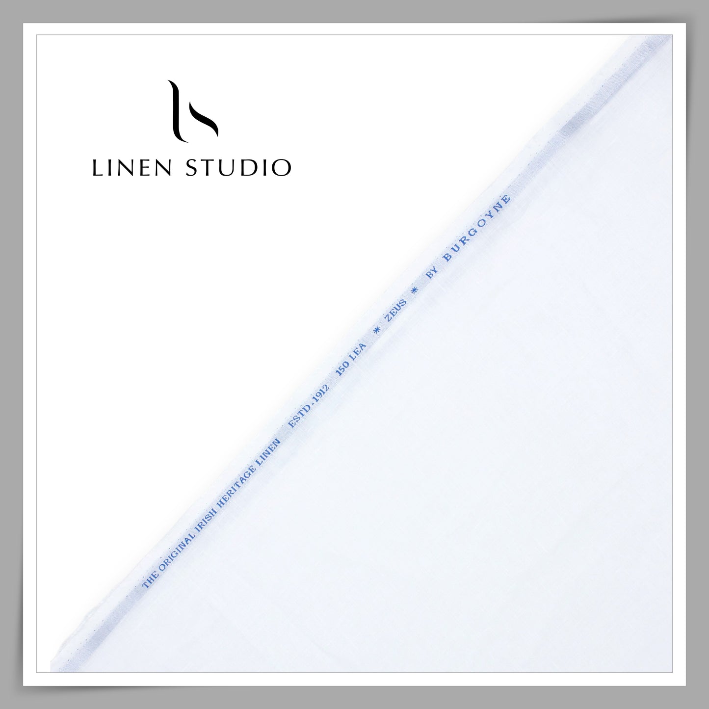 150 Lea x 150 Lea White Plain Shirting by Burgoyne Ireland - Zeus (Highest Quality) (NEW)