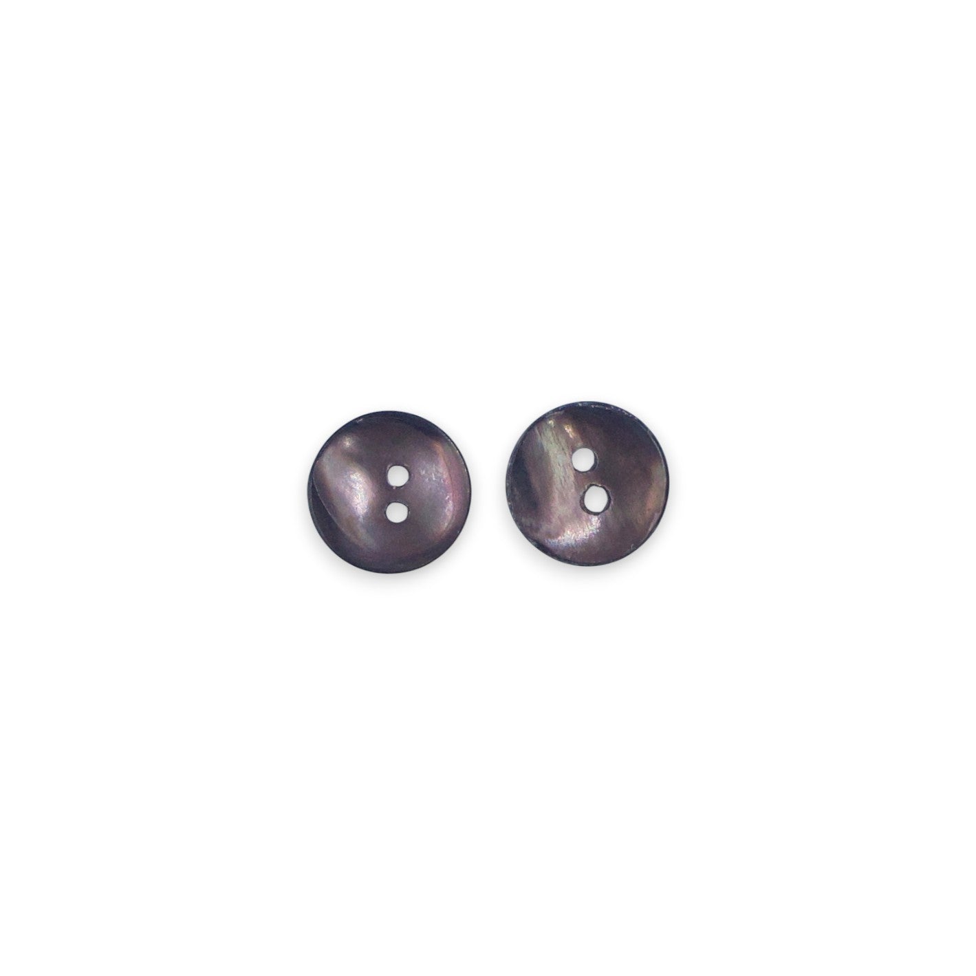Round Rimless 2 Hole Mother Of Pearl Fancy Shirt Buttons With Purplish Grey Undertone (NEW)