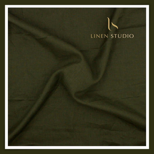 70 Lea Plain Colour Shirting by Linen Club - Dark Green (NEW) (Limited Stock)