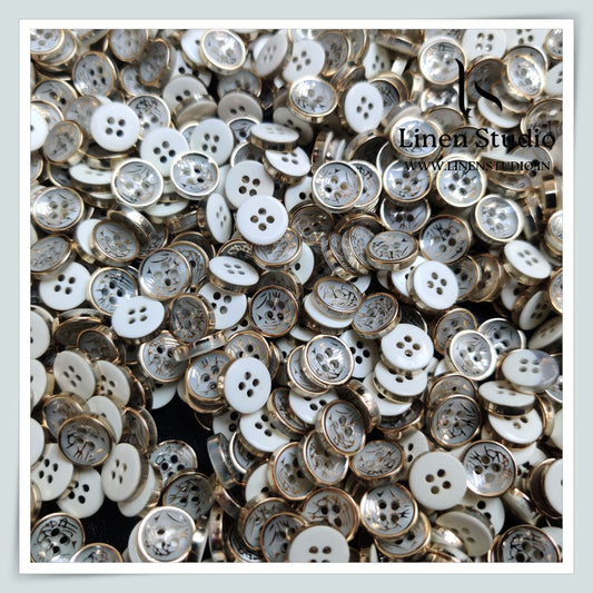 Round Rim 4 Hole Fashion Shirt Buttons - ABS 16L