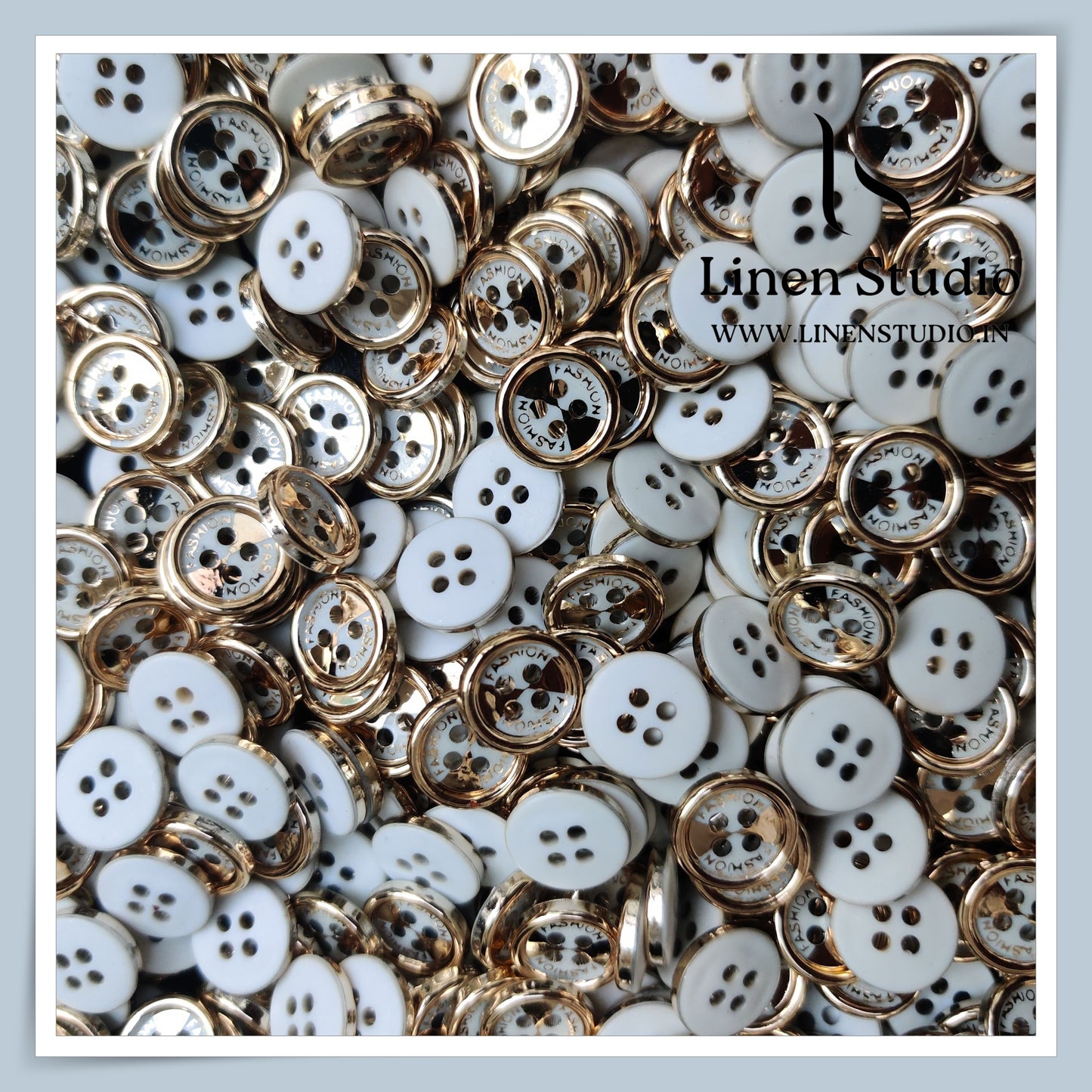 Round Rim 4 Hole Fashion Shirt Buttons - ABS 18L SG045