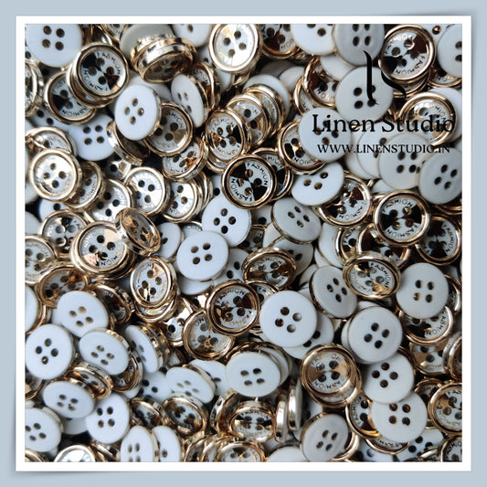 Round Rim 4 Hole Fashion Shirt Buttons - ABS 18L SG045