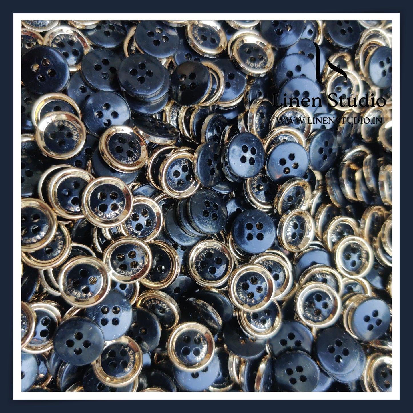 Round Rim 4 Hole Fashion Shirt Buttons - ABS 18L(1)