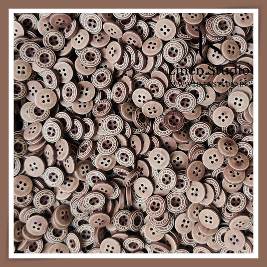 Round Rim 4 Hole Wood Imitation Shirt Buttons - ABS 18L - IMG 4